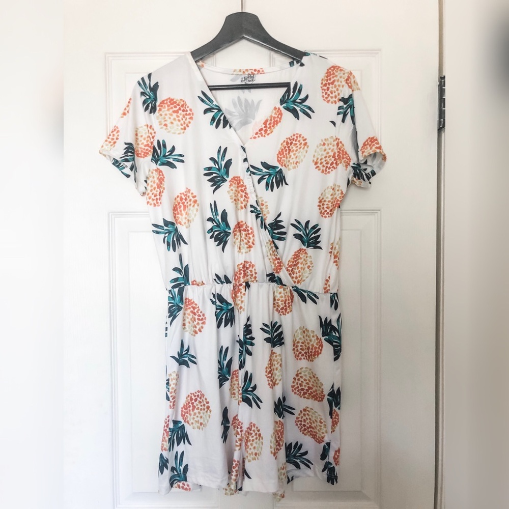 Pineapple Shorts Romper
